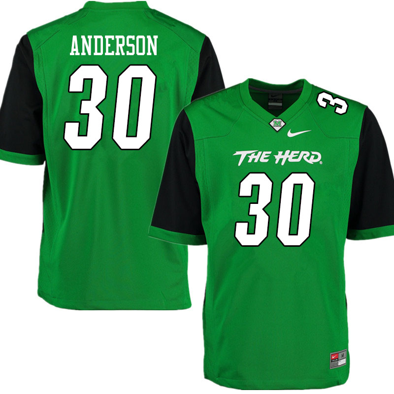 Men #30 Josh Anderson Marshall Thundering Herd College Football Jerseys Sale-Gren - Click Image to Close